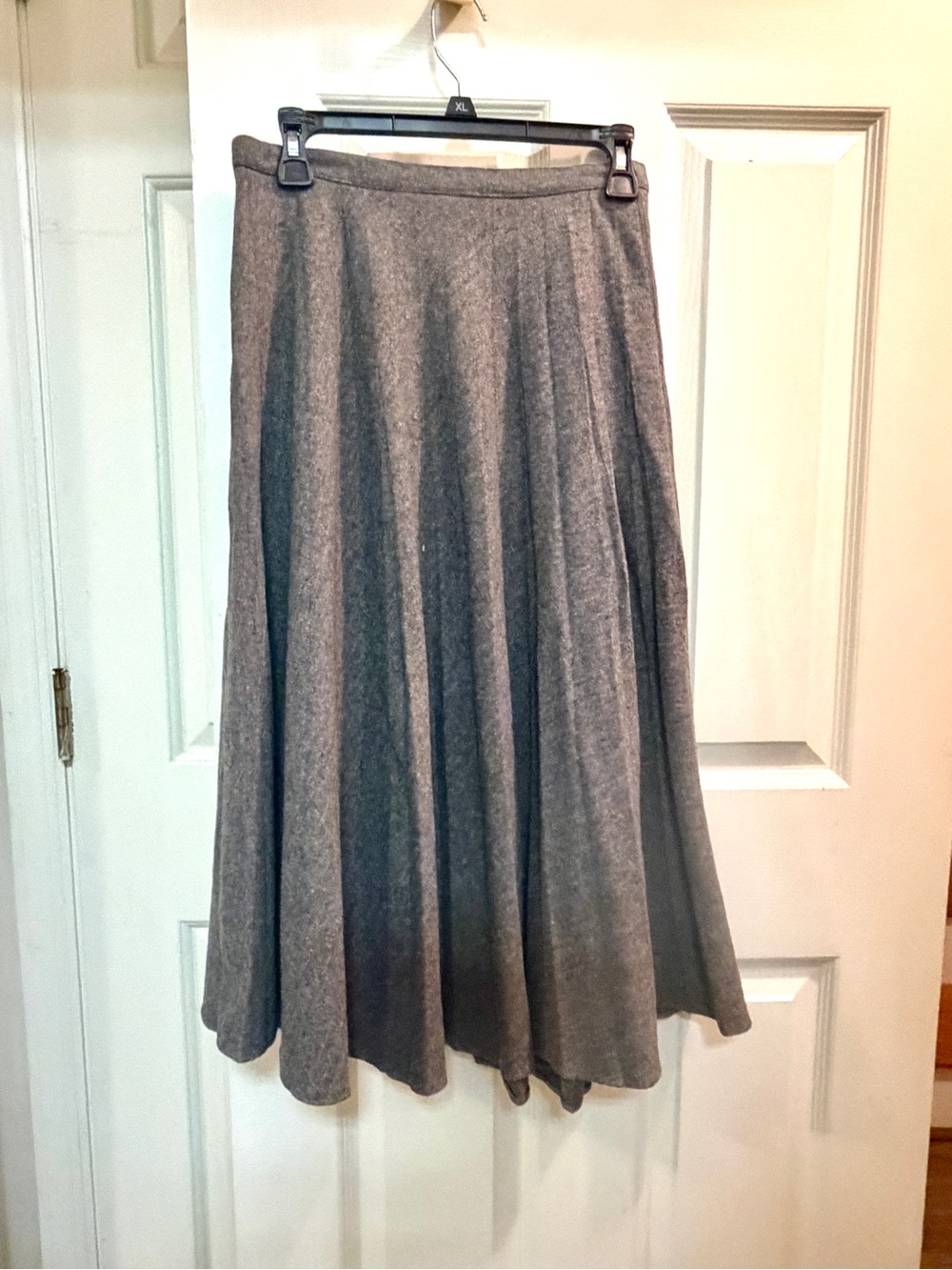 Century Elegant Gray Midi A-Line Skirt